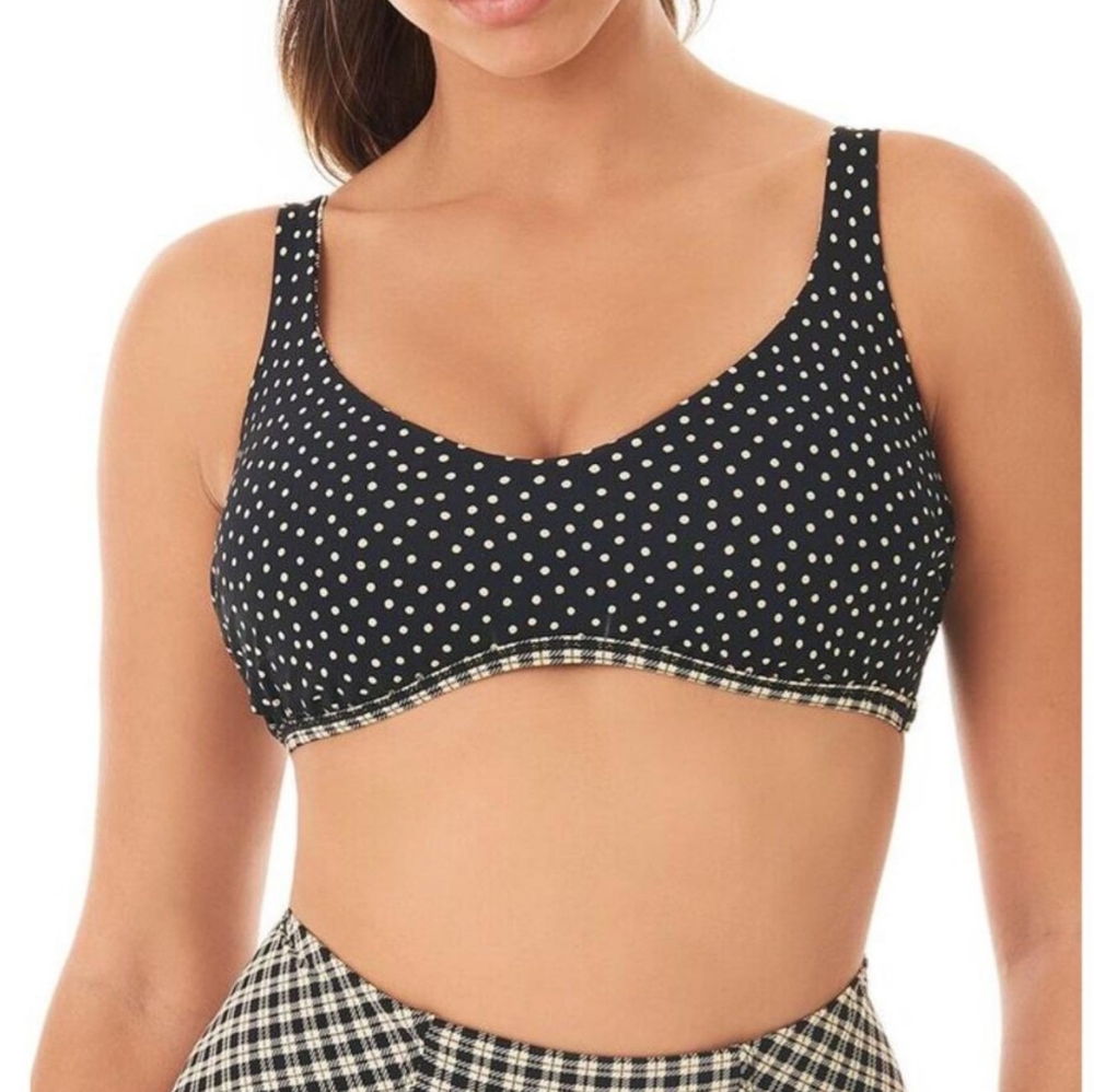 NWT Skinny Dipper Reversible Good Vibes Bralette Swim‎ Top M 8-10